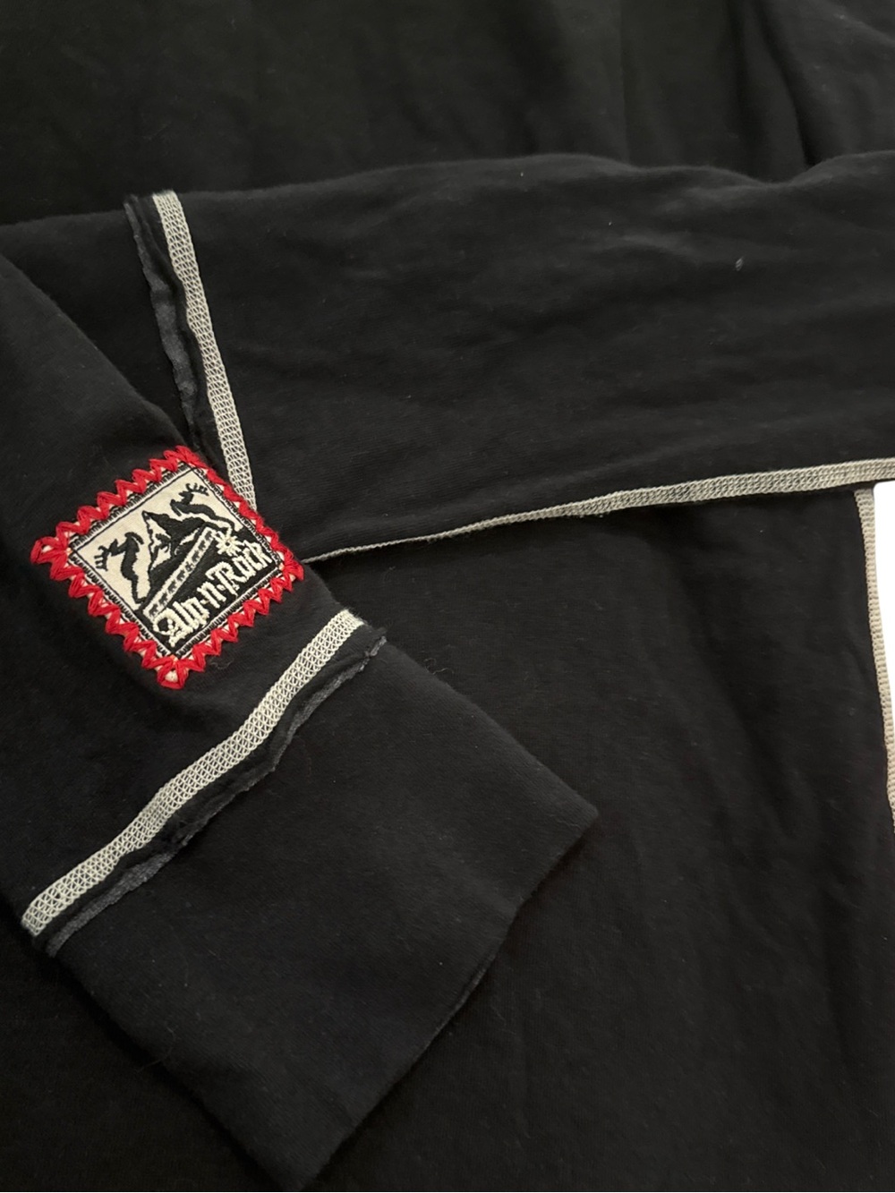 Alp N Rock Womens LARGE Black Embroidered Long Sleeve Henley Ski Stowe Thermal - Picture 6 of 9